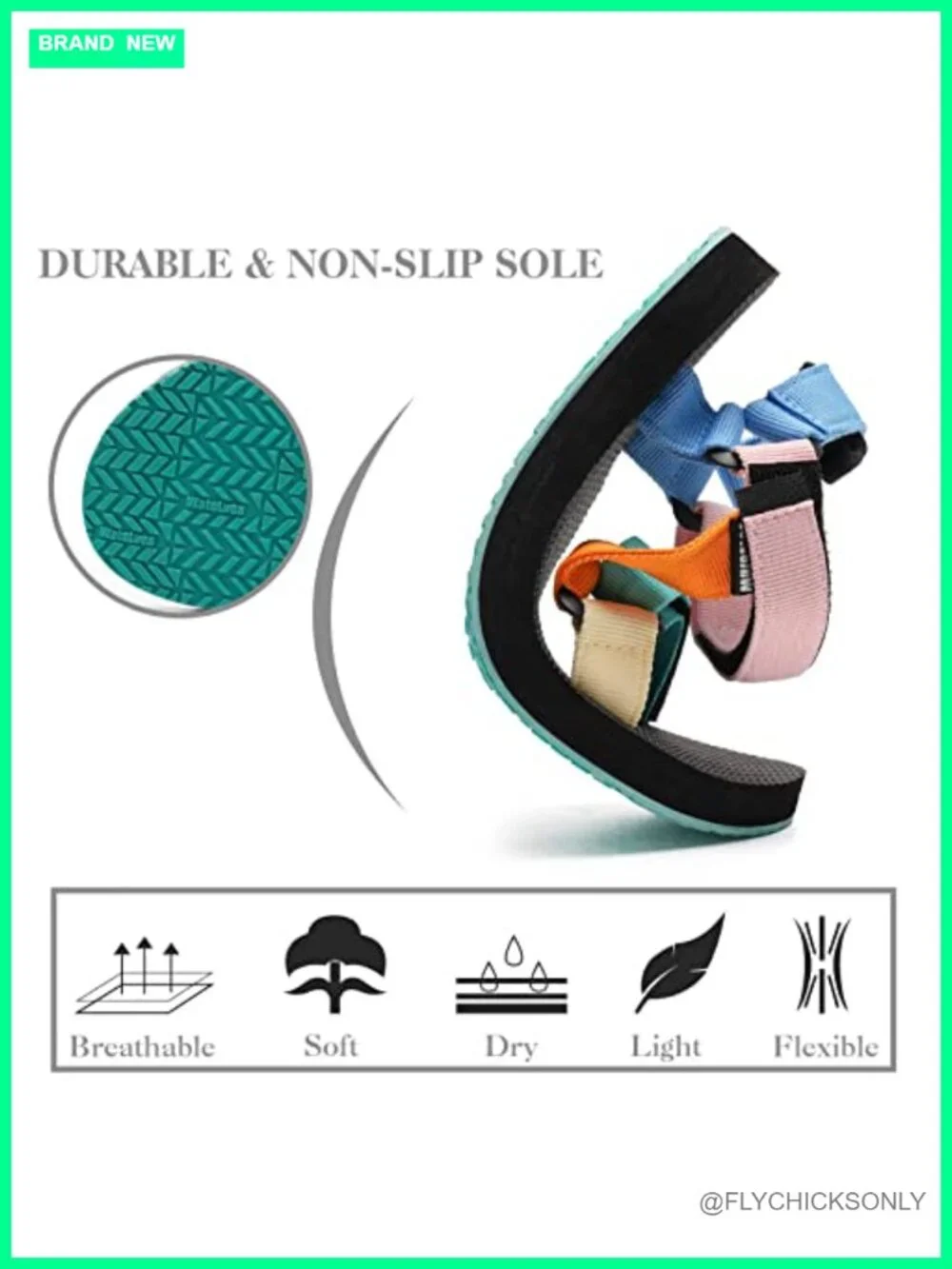Women's Sport Sandals with Arch Support - Webbing Outdoor Beach Water Sandals